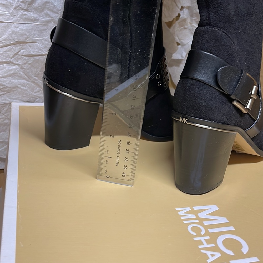 BNIB Michael Kors Boot Nadine Black Stretch suede 3”heeled size - Picture 4 of 11